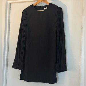 Women’s Black Mini Dress with pleated Bell Sleeves - NWT